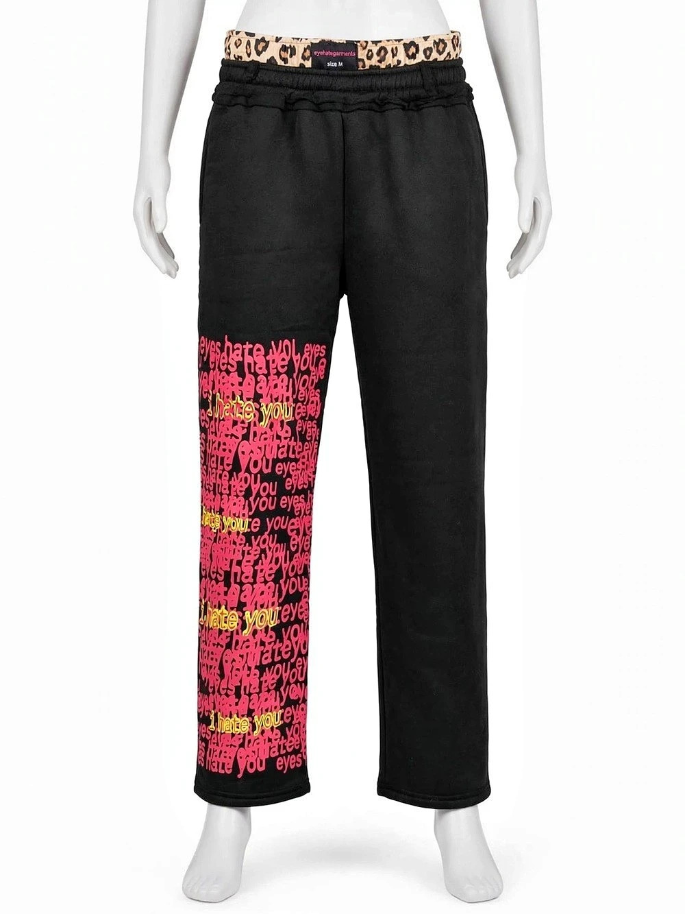 eyes hate you Black & Pink Straight-Leg Joggers Like New